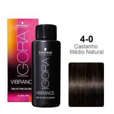 Imagem de Schwarzkopf  Igora Vibrance 4-0 Castanho Médio Natural 60ml, UNICA