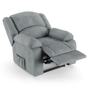 Imagem de Poltrona Do Papai Reclinável Pietra Power Touch Usb Fh9 Linho Cinza - Mpozenato