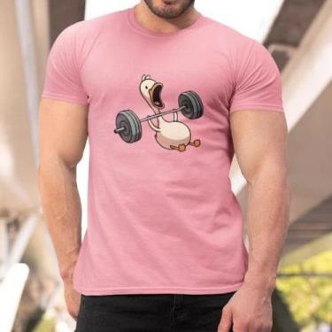 Imagem de Camiseta Masculina Pato Academia  estampada - loja dinka, m, rosa