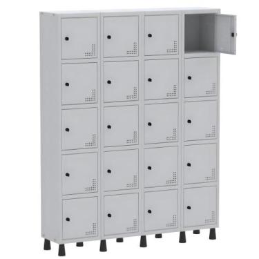 Imagem de Roupeiro De Aço Light 20 Portas Verde Com Tranca Para Cadeado - Pandin