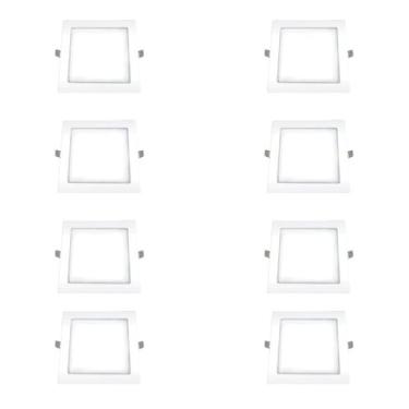Imagem de 8 Plafon Ourolux Embutir 18w Biv 2700k Quadrado
