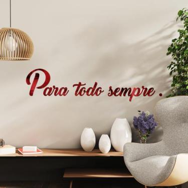 Imagem de Espelho Decorativo Para Todo Sempre Vermelho - Inove Papéis de Parede
