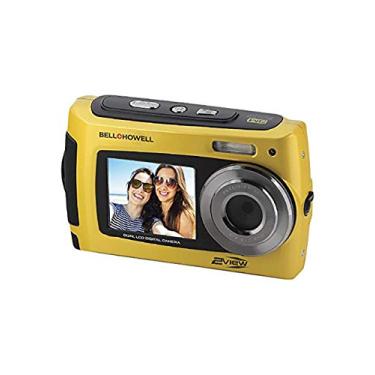 Imagem de Câmera digital e de vídeo Bell+Howell 2VIEW 18,0 MP HD com tela dupla subaquática (à prova d'água até 3 metros), 2,7 polegadas, amarelo (2VIEW18-Y)