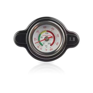 Imagem de Jawmoy 1 capa de radiador de alta pressão para carro, capa de tanque de água com termômetro, medição de monitoramento de temperatura em tempo real 1,8, acessórios universais de carro para veículos