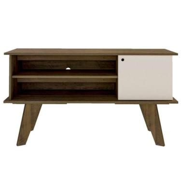 Imagem de Rack Bancada Para Tv 50 Pol 1P 120 cm Pinho Off White ARLY - Milani St