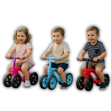 Imagem de Bicicleta de Equilíbrio Infantil sem Pedal com 4 Rodas  Estável, Leve 