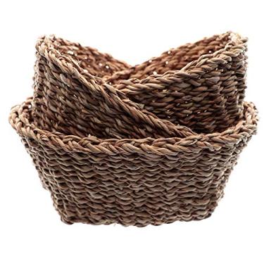 Imagem de Jogo De 3 Cestas Redondas Terra Em Fibra Natural 28 X 22/24 X 18/20 X 14 Cm, L'hermitage Bdh-60, Marrom L'hermitage Marrom