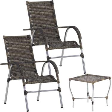 Imagem de Conjunto de Cadeiras E Mesa De Centro Área Varanda Edícula Jardim Churrasco Trama