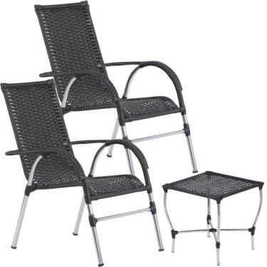 Imagem de Conjunto de Cadeiras E Mesa De Centro Área Varanda Edícula Jardim Churrasco Trama