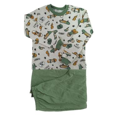 Imagem de Pijama infantil de inverno manga longa menino quentinho moletinho flanelado 6 a 12 anos