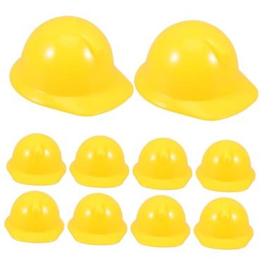 Imagem de Gadpiparty Bonés Chapéu De Construção Em Miniatura 10 Peças Boneca Pequena Capacete Segurança Rígido Acessórios Para Fazer Topper Garrafa Vinho Amarelo Animais Estimação