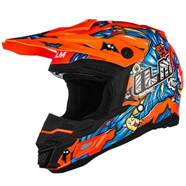 Imagem de ILM Capacete Dot&Ece Para Jovens, Quadriciclo, Infantil, Motocross, Bmx, Mx, Offroad, Esportivo Duplo, Integral, Modelo Ap-868 (Vermelho Quente, Juvenil-M)