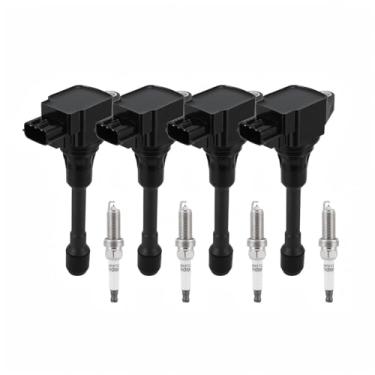 Imagem de NITOYO Pacote De Bobina Ignição Uf549 E Velas 9039 Compatíveis Com Nissan Altima Versa Sentra Rogue Cube Infiniti M56 Fx50 Qx60 Qx70 1.6L 1.8L 2.0L 2.5L 2007-2019, 4 Peças