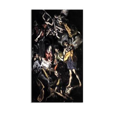 Imagem de Reproduções de artistas famosos impressões em tela O casamento da virgem renascentista religiosa pintura de parede pôster giclee decoração de parede 110 x 60 cm (43 x 24 polegadas) emoldurado