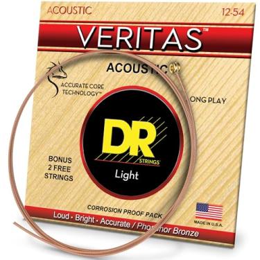 Imagem de DR Strings Cordas de guitarra acústica bronze fósforo Veritas, luz 12-54 (VTA-12)