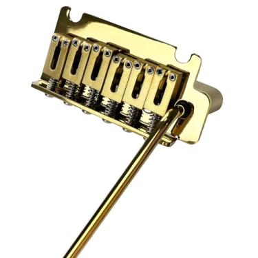 Imagem de OVSAL Ponte De Guitarra Elétrica 10,5 Mm, Ouro A Vácuo, 2 Pontos, Tremolo, Bloco Latão, Placa Sela Aço Inoxidável, 6 Cordas, Início, Stratocaster