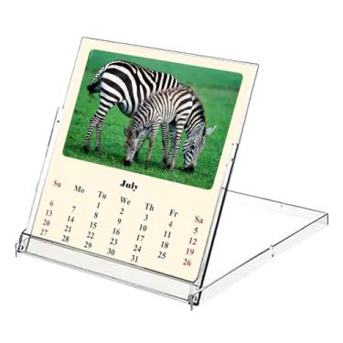 Imagem de Calendário de mesa estilo CD 2025-2026, calendário de 18 meses/agenda/calendário de mesa com suporte de caixa de CD, decoração de escritório, presentes de Natal (animais bebês) - Feito nos EUA