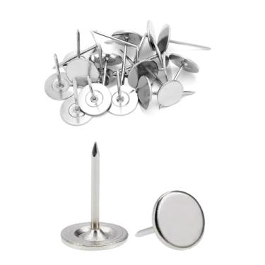 Imagem de Tachinhas de polegar prateadas resistentes, pinos extra longos para estofados, tapetes e superfícies de madeira, 100 peças