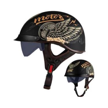 Imagem de Capacete Unissex Retro Meio Capacete De Verão Para Motocicleta Elétric