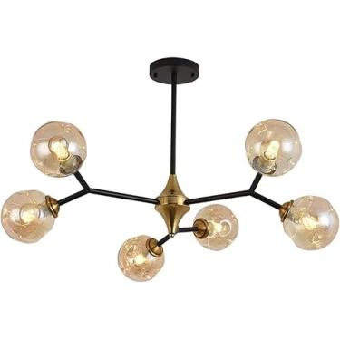 Imagem de Sputnik Chdelier Vintage Globo De Vidro Luz De Teto Iluminação Luminárias E27 Fonte De Luz Altura Ajustável Pendt Luz Para Quarto, Smoke Gray, 15 head