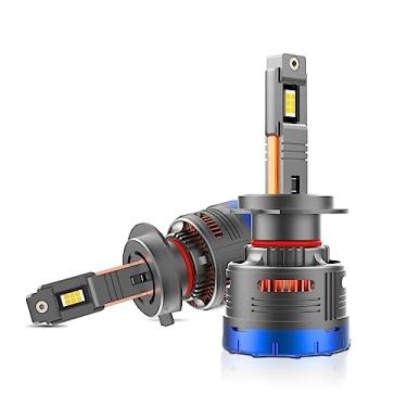 Imagem de CIADAZ Lâmpadas de farol de LED H7 IP68 à prova d'água Lâmpadas de farol de carro 6000K 600W 80000LM Faróis de LED brilhantes, 2 unidades