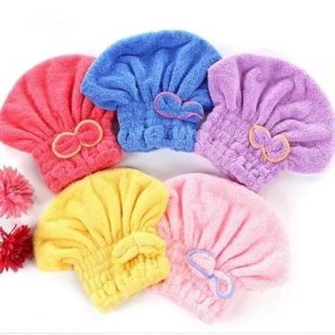 Imagem de Kit 1/3 unidades Touca para seca cabelo Mágica Touca de Banho Absorvente Toalha de Microfibra(3)