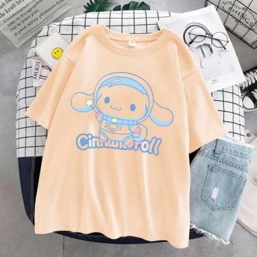 Imagem de Camiseta Fofa Cinnamoroll Unissex - sneko, Creme, XG babylook