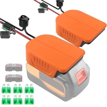 Imagem de URUN Pacote Com 2 Adaptadores De Roda Elétrica Para Black+Decker 20V Bateria Lítio Máx. Fusível E Interruptor, Fio Seguro Calibre 14, Bom Conversor Caminhão Passeio Faça Você Mesmo, Robótica, Brinqu