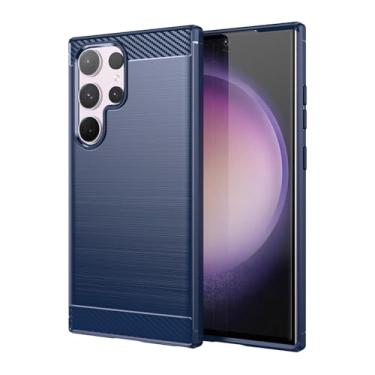 Imagem de Capa Case Galaxy S24 Ultra (Tela 6.8) Carbon Fiber Anti Impacto (Azul)