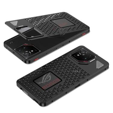 Imagem de QUIETIP Capa compatível com ROG Phone 9 e 9 Pro 5G com protetor de tela, capa de armação de metal, preta
