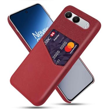 Imagem de Capa para Oneplus Nord 4,Tela e tampa de couro PU,Antideslizante,360°cobertura completa à prova de choque com 1 slot de cartão atrás,Prevenção de queda-Red