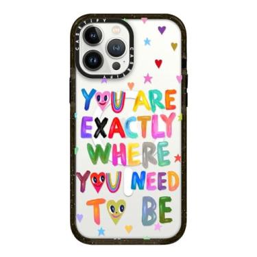 Imagem de CASETiFY Capa Impact para iPhone 13 Pro Max [4X testado contra quedas de grau militar/proteção contra quedas de 2,5 metros/compatível com Magsafe] - Você está exatamente onde precisa estar - preto