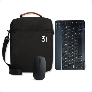 Imagem de Kit Capa Bolsa Com Alça Com Teclado E Mouse Bluetooth Para Galaxy Tab S6 lite/ A9 / S9 E S9 Fe/iPad 7/8 /9 / iPad 10 / Air 4 e 5 /Redmi Pad Se/Poco Pad (Preto)
