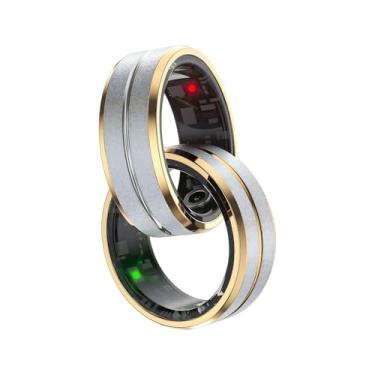 Imagem de Anel inteligente rastreador de saúde, rastreador de frequência cardíaca de fitness, anel inteligente IP68 resistente à água, controle de aplicativo Bluetooth, rastreador de fitness, compatível com iOS