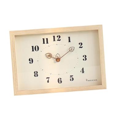 Imagem de Bothyi Relógio de Parede Relógio de Quarto Decoração Silenciosa Casa Simples Criativo Relógio Pendurado, Cor da madeira