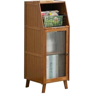 Imagem de Armário De Cozinha Portas De Vidro Armário De Armazenamento De Buffet De Cozinha De Vidro Armário De Vinho Gavetas De Armazenamento De Chá Sala De Estar Em Casa, Dark Brown, (95X35X35CM)