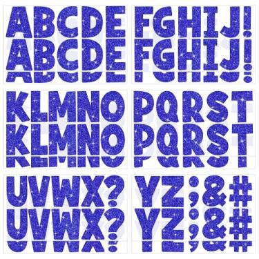 Imagem de 128 peças adesivos de letras com glitter grande quadro de avisos letras do alfabeto adesivos de vinil autoadesivos letras para cartaz exibição artesanato caixa de correio janela porta sala de aula