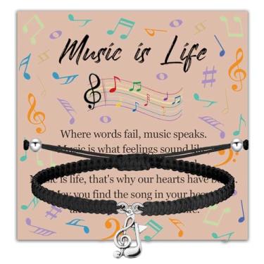Imagem de BLEOUK Pulseira Music IS Life, joias musicais, presente para mulheres, festa musical, encorajar a música é o som dos sentimentos, Small, Metal, na unknow