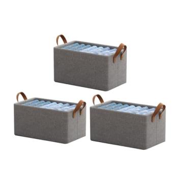 Imagem de Caixa de armazenamento, caixa empilhável para guarda-roupas, durável, fácil de montar, lavável, adequada para uso doméstico e quartos.(KIT3)