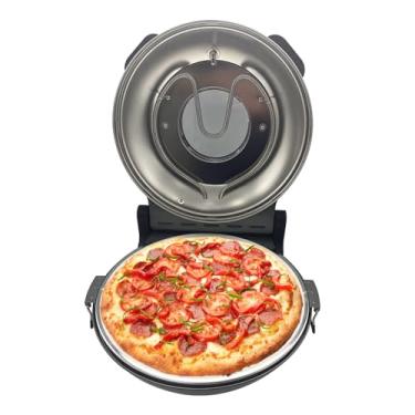 Imagem de YIBAKE Forno de pizza de pedra de 30 cm – máquina de pizza elétrica de bancada, aquece até 426 °C, forno de pizza interno com pedra de cerâmica para um sabor autêntico da pizzaria