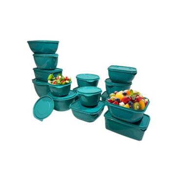 Imagem de Kit com 15 Potes Plásticos Herméticos para Cozinha | Livre de BPA | Também Disponível em Kit com 8 Potes(tifany)