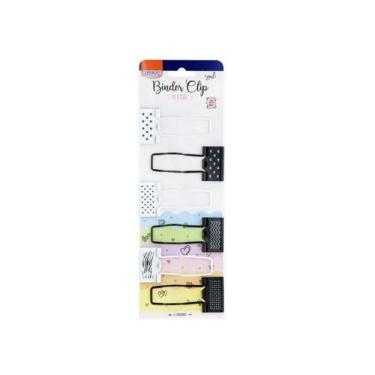 Imagem de CLIPS PARA PAPEL BINDER 25mm BLISTER COM 6 UNIDADES PRETO E BRANCO - B