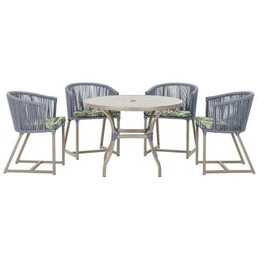 Imagem de Mesa Com 4 Cadeiras E Noronha Estofado 5 Trama autêntico Prata