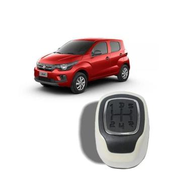 Imagem de Bola De Câmbio Manopla Fiat Mobi Uno Preta Com Aro Branco 00