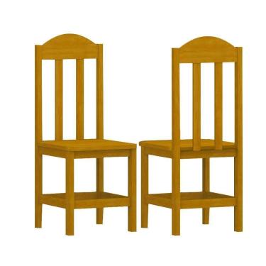 Imagem de Kit Com 2 Cadeiras De Jantar Madeira Maciça Safira Cerejeira Nemargi