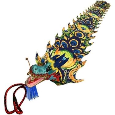 Imagem de Dança Do Leão Dança Do Dragão Dança Da Fita De Fitness Do Dragão Dança Do Leão Com Cabeça 3d Ano Novo Chinês Dragão De Seda Esportes Ao Ar Livre Traje De Leão Chinês, A, 10m/33ft