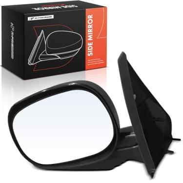 Imagem de A-Premium Espelho retrovisor manual do lado do motorista - compatível com Dodge Ram 1500 2500 3500 Van 1999-2003, B1500 B2500 B3500 1998 - Espelho retrovisor externo preto dobrável manual não aquecido