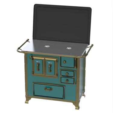 Imagem de Fogao a Lenha Venax n 1 Renaissance Chapa de Aluminio Turquesa SE