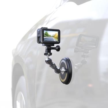 Imagem de SKEZN Suporte magnético potente para carro, 2 cabeças esféricas para câmera magnética, fixa-se a todas as superfícies metálicas compatíveis com GoPro 13/12/11/10, DJI Action 5 Pro/4/3, Insta 360 X5/X4