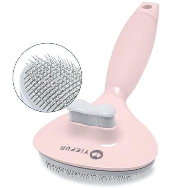 Imagem de Escova de cabelo para gatos YieFur Soft Silicone Self-Cleaning Rosa